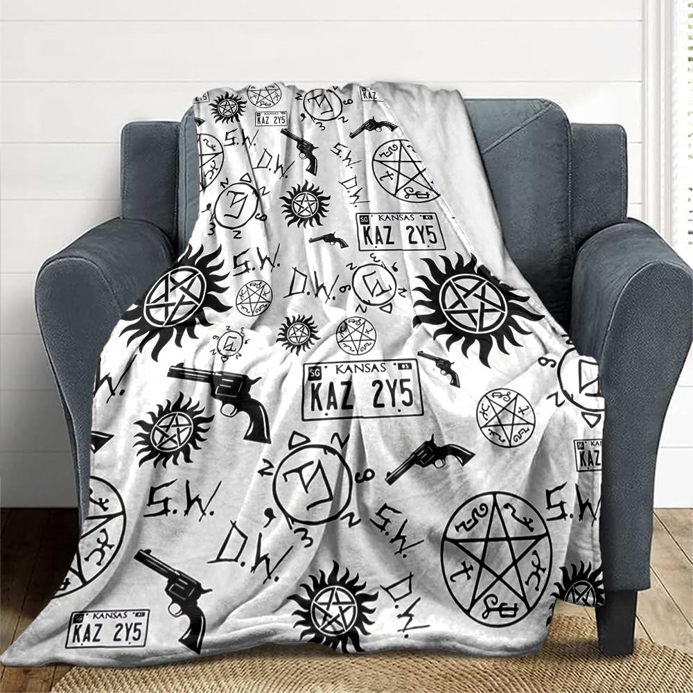 1 Stück Übernatürliche Symbole Decke Weich Und Bequem Lässig Warm Camping Reise Weihnachten Halloween Xmas Geschenk M92493