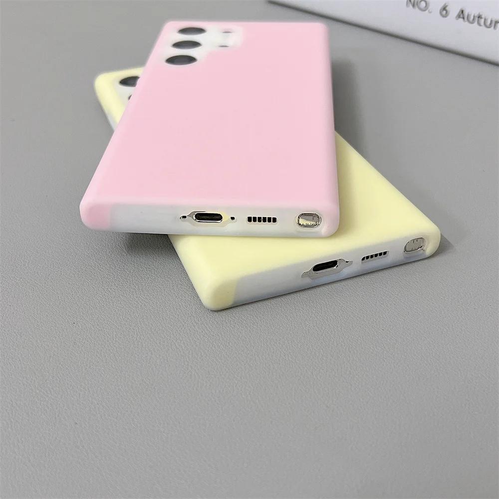 Luxury Silica Gel Jelly Liquid Silicone Case for Samsung Galaxy S25 S24 S23 Ultra Plus S24FE S23FE Anti-fall Clear Hard Cover