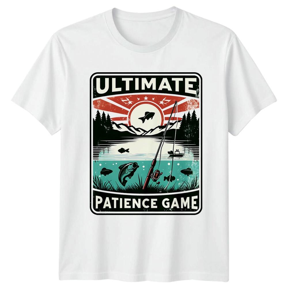 Ultimate Patience Game Fishing Scene TShirt Outdoors Angler Tee S
