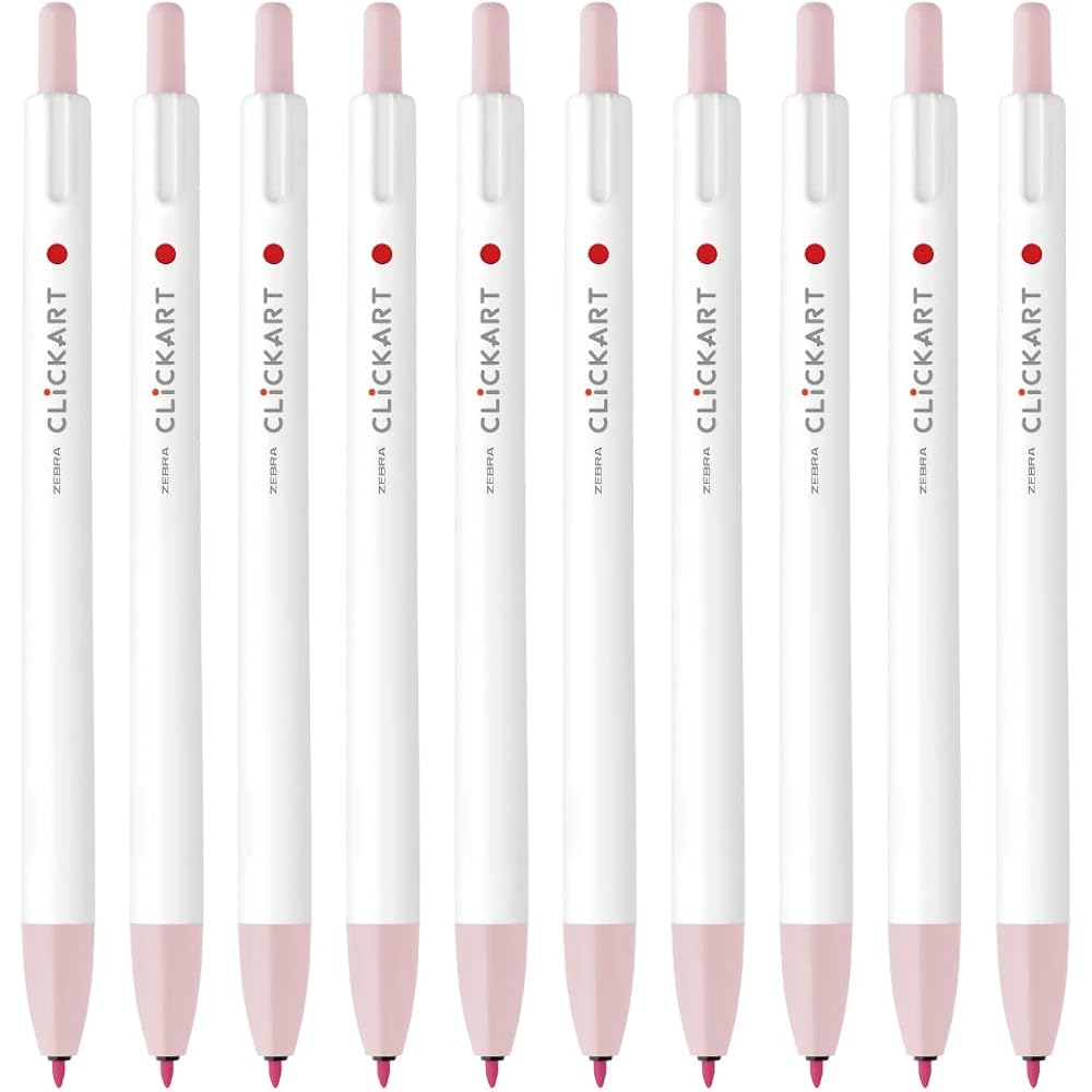 Zebra Water-based Pen Clickart Powder Pink 10pcs B-WYSS22-POP