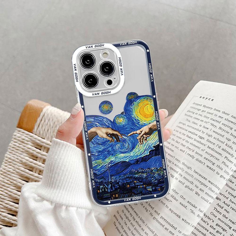 Retro Van Gogh Oil Painting Phone Case for IPhone 15 7 8 Plus SE2 11 13 12 14 Pro MAX XR XS X SE2 Vintage Art Cover Clear Fundas