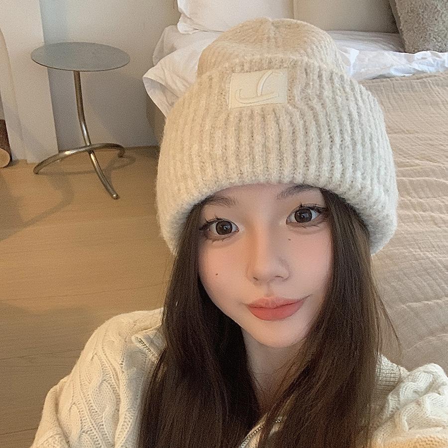 

Skullies шапки, женская осенне-зимняя вязаная шапка, теплая ветрозащитная шерстяная шапка с защитой ушей, холодная шапка, уличная лыжная кепка для бега M(56-58cm) бежевый