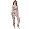 Autumn and Winter Models of Christmas Pajamas Homewear Set of Women's Milk Silk Printing Fabric Long-Sleeved Long Pants Suit