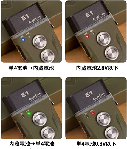 RovyVon E1 Hybrid Battery Ultra-Compact Flashlight, Dual LED 6500K Cool White Up to 700 Lumens, Pocket-Sized USB-C Rechargeable Keychain Flashlight wi