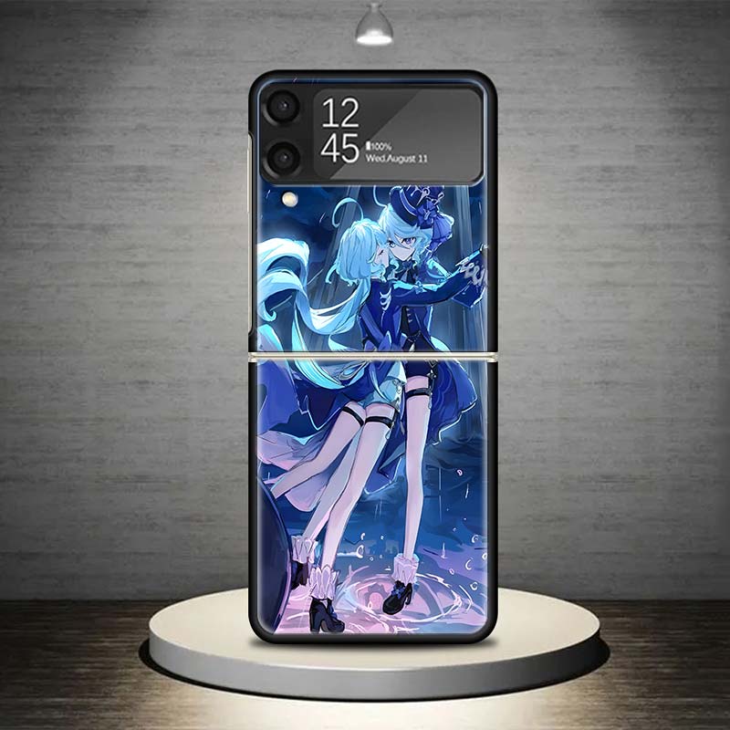 Genshin Impact Furina Phone Case For Samsung Galaxy Z Flip 7 6 5 4 3 5G Shockproof Cover Z Flip7 Flip6 ZFlip5 Flip3 Flip4 Luxury