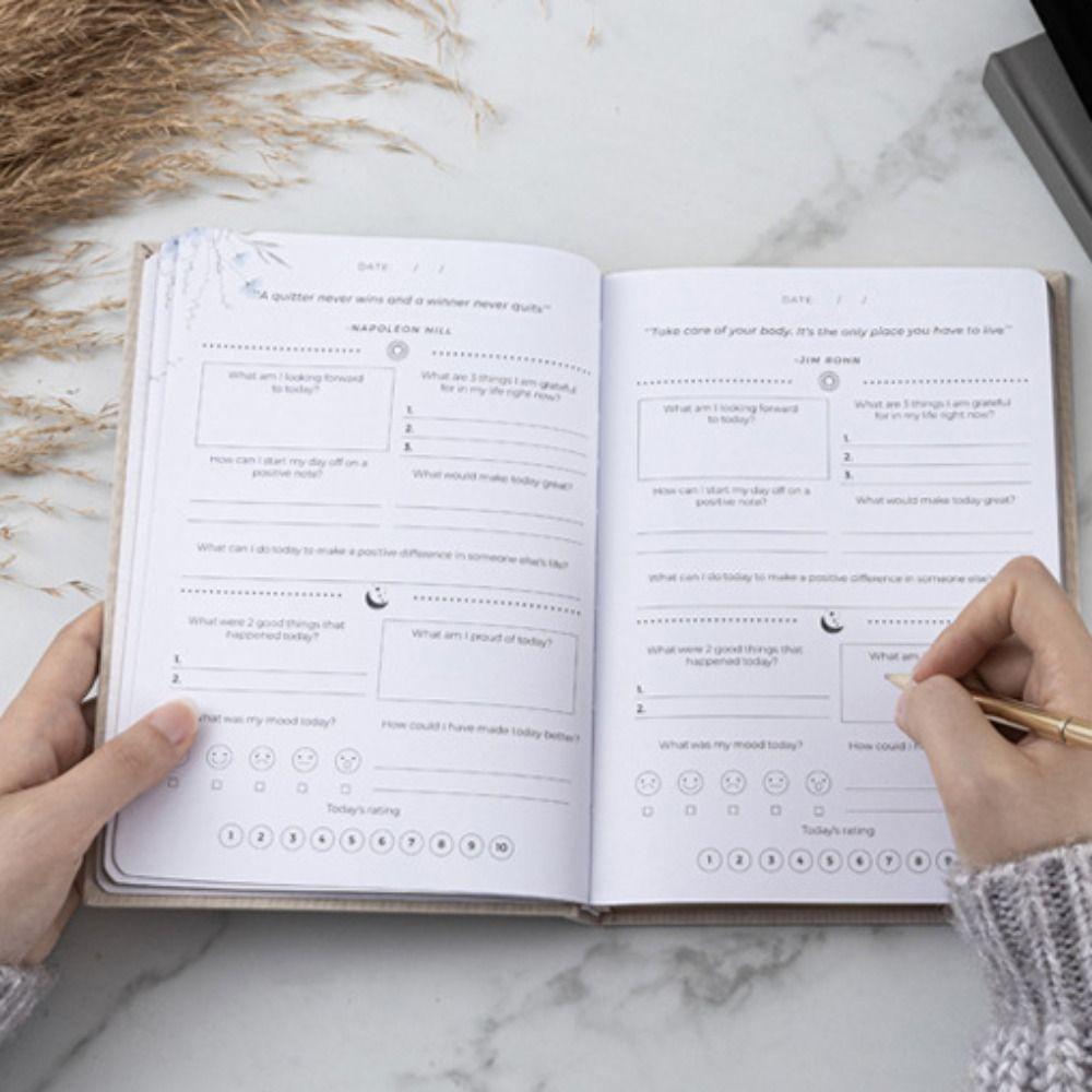 A5 Five-minute Journal Cloth Cover Happy Notebook Self-help Diary School Stationery