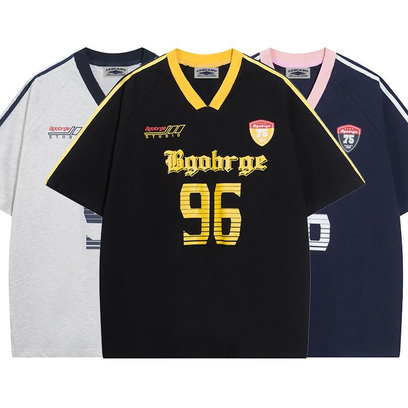 American Retro Sports Jersey Short-sleeved Fans European and American Street Tide Brand Loose Fan Version