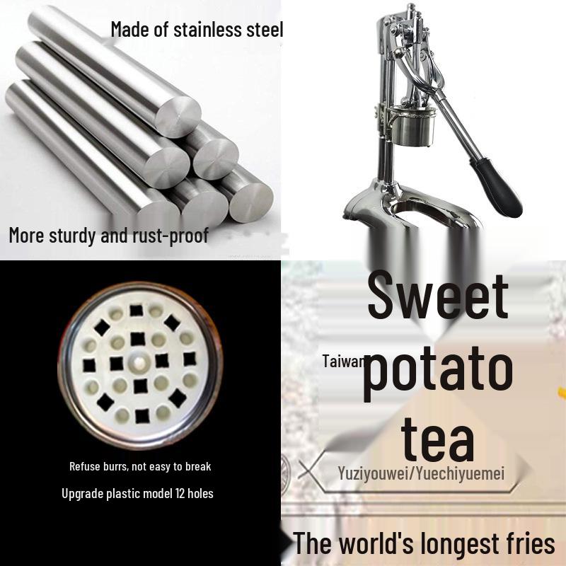 Ruční extrudér dlouhých hranolků 30 cm Komerční stroj na lisování francouzských hranolků