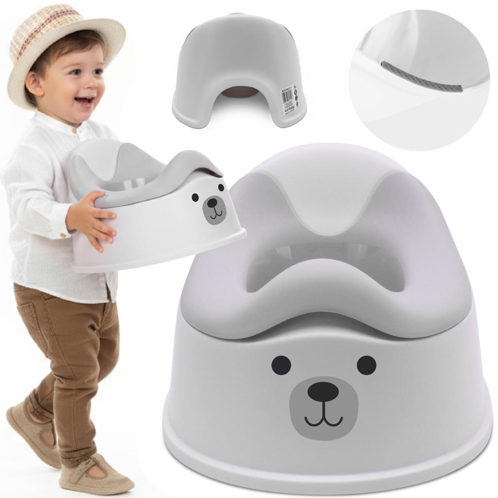 Non-slip Potty for Children with Removable Insert Stable Bear Stickers Gray White Sun Baby