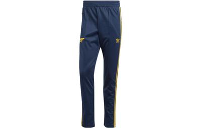 Originals ARSENAL BECKENBAUER TRACK PANTS Knitted Sweatpants Men's College Navy/Tribal Yellow IK8714