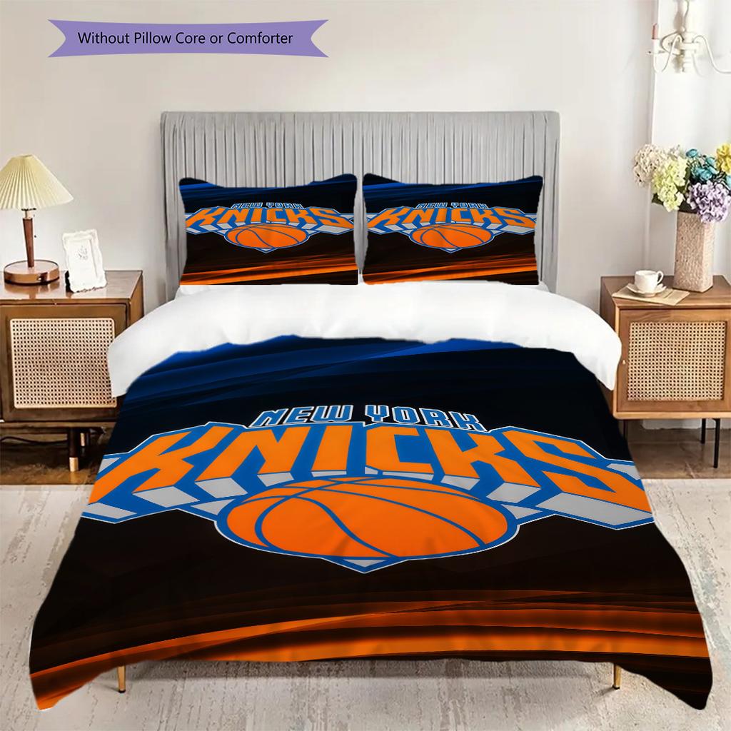 New York Knicks Colori Audaci Set Dinamico Tre Pezzi(1 * copripiumino + 2 * federa, senza nucleo)Copripiumino e federa Morbido e confortevole