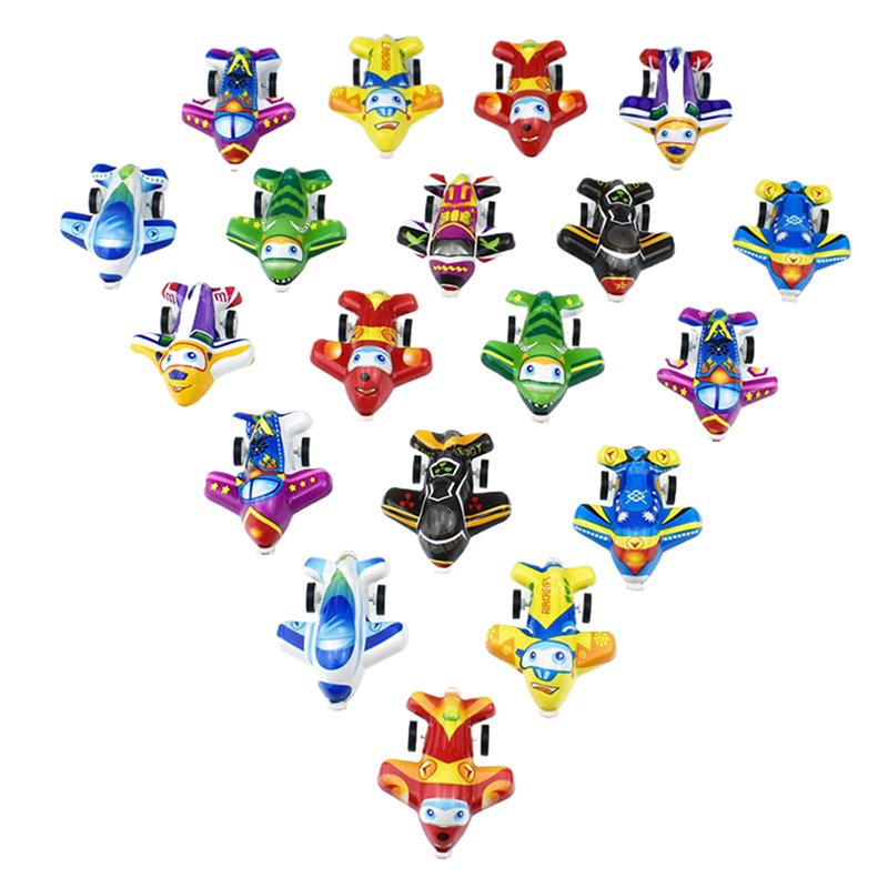 12Pcs Random Cartoon Colored Shell Planes Children Cute Plastic Pull Back Toys Kids Mini Plane Model Toy Gifts