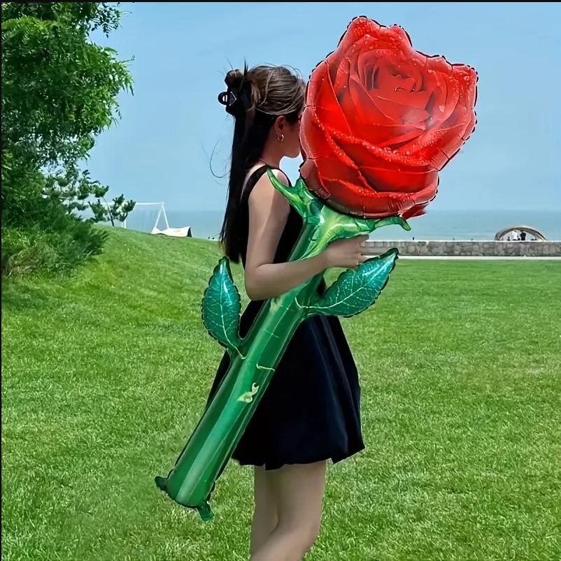 Super Large Simulated Rose Aluminum Film Balloon Mother's Day Proposal Anniversary Gift Birthday Party Decoration Balloon