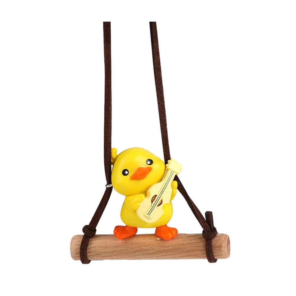 

Cute Car Accessories Duck Car Charm Swinging Duck Pendant Car Rearview Mirror Ornament Cute Decor Cartoon Keychain Bag Charm жовтий