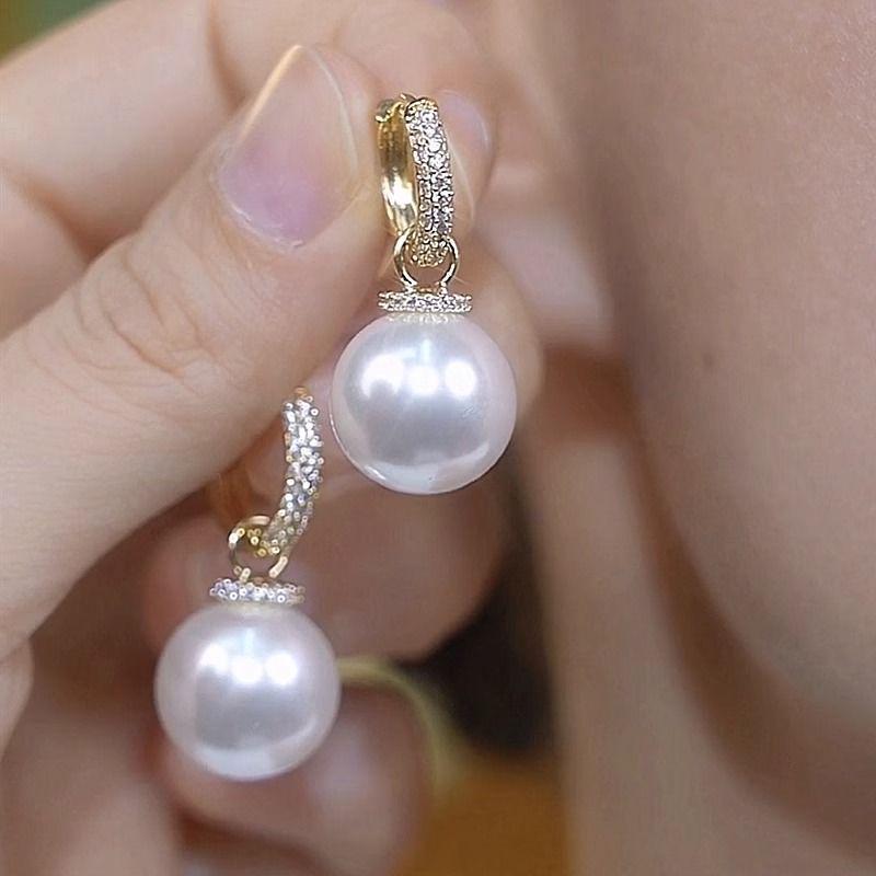 

2025 Sparkling Diamond Pearl Dangle Earrings: Luxurious, Fashionable, and Versatile for a Chic Style