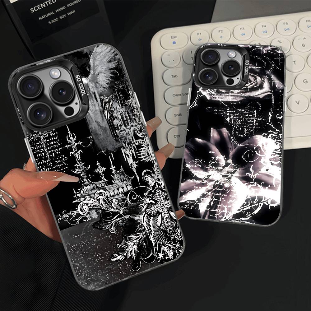 Cyber Sigil Cross Goth Phone Case For iPhone 15,16,12,14,13,17,11,E,Pro,Max,Plus,Air,Mini Black TPU Cover