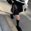 Women High Waist A-Line Pleated Mini Skirt Casual Slim Anti Chafe Liner Skirt For Spring Summer Autumn Daily Wear