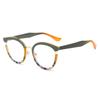 Retro Round Women Spring Hinge Glasses Frame Fashion Clear Anti Blue Light Eyewear Men Cat Eye Optical Leopard Frame
