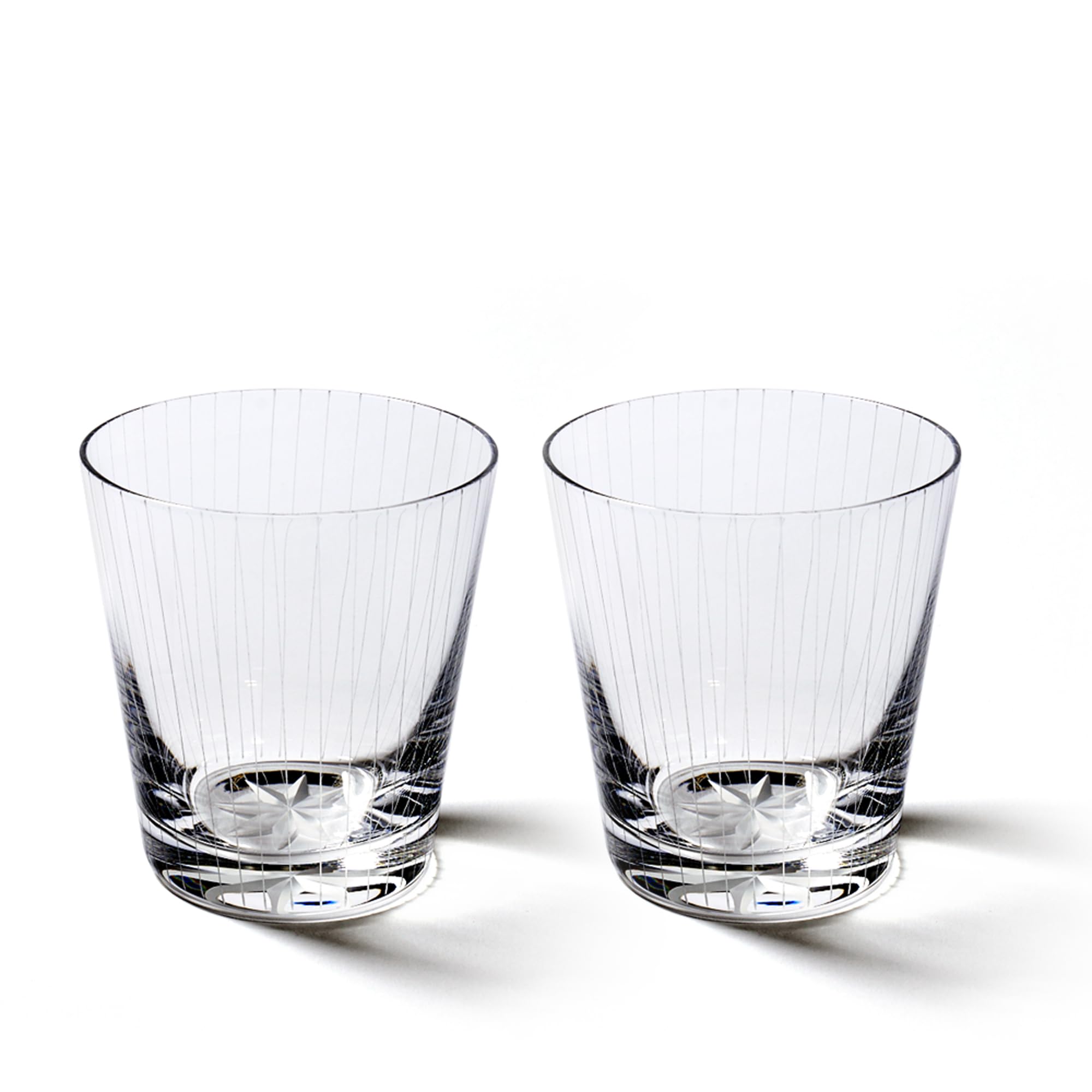 

Kobo Official Direct Edo Kiriko Standing Striped Crest Old Glass Pair Comes in a Cosmetic Box Made in Japan [Taimuro Sales] (Transparent) TB0036-40s