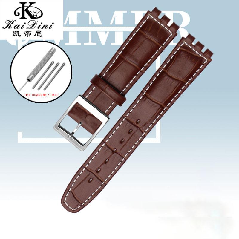 Cinturino per Orologio in Pelle di Mucca da 17 mm 19 mm per SWATCH Braccialetto Originale in Pelle di Mucca Uomo Donna Impermeabile Sportivo Cinturino di Ricambio