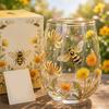 Hummingbird Morning Glass Cup, 18oz Floral Garden Tea Glass for Coffee Juice Wine, Hand Painted Art Decor Gift for Mom
