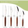 8/16/24 Stück 304 Edelstahl Imitation Holzgriff Besteckset Geschirr Westliches Tafelgeschirr Messer Gabel Teelöffel Silberware