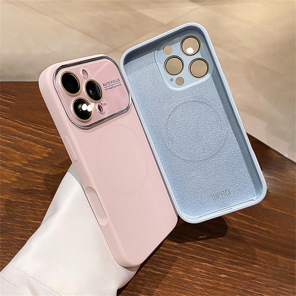 Fortschrittliche Flüssig-Handyhülle für iPhone 17 16 14 15 Pro Max Magnetisches Laden Glas Linsenschutz Silikon Paar-Set
