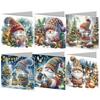 6Pcs Christmas Tree DIY Diamond Painting Card Rhinestone Painting Card Kit Diamond Painting Greeting Card for Adults Beginners