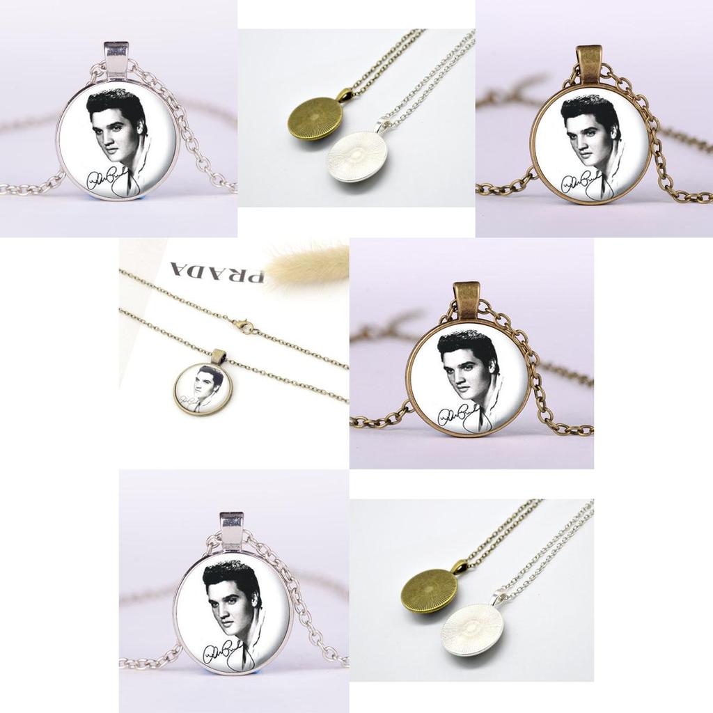 Time Portrait Gemstone Pendant Necklace Retro Glass Pendant Sweater Chain