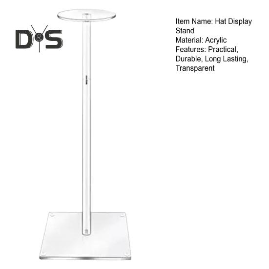Acrylic Hat Display Stand High Stability Transparent Design Simple Installation Wigs Caps Display Holder Storage Organizer