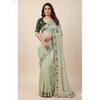 Premium Chiffon with C Pallu Embroidery Work and Multi  Thread Work with Arco Cut Work Border Saree