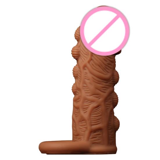 Male Soft Penis Extender Sleeve Reusable Condoms Time Delay Adults Sex Toys