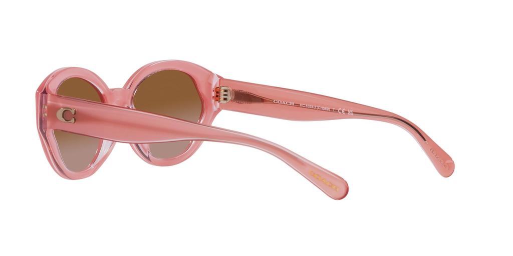 Coach Sunglasses HC8364U CH569 Milky Pink Gradient Lens 55 Pink/Transparent Frame/Brown