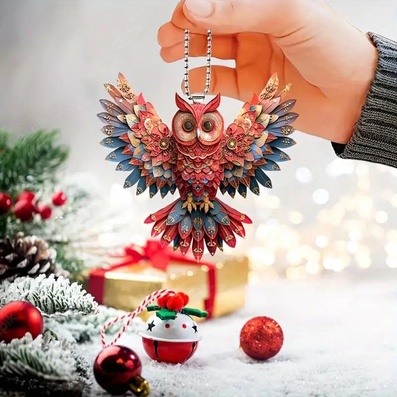 Owl Attractive Cartoon Acrylic Hanging Decoration For Car Interior Stylish Accessory