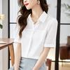 New Fashion White Shirt Women Summer Thin Chiffon Short Sleeved Top Professional Temperament