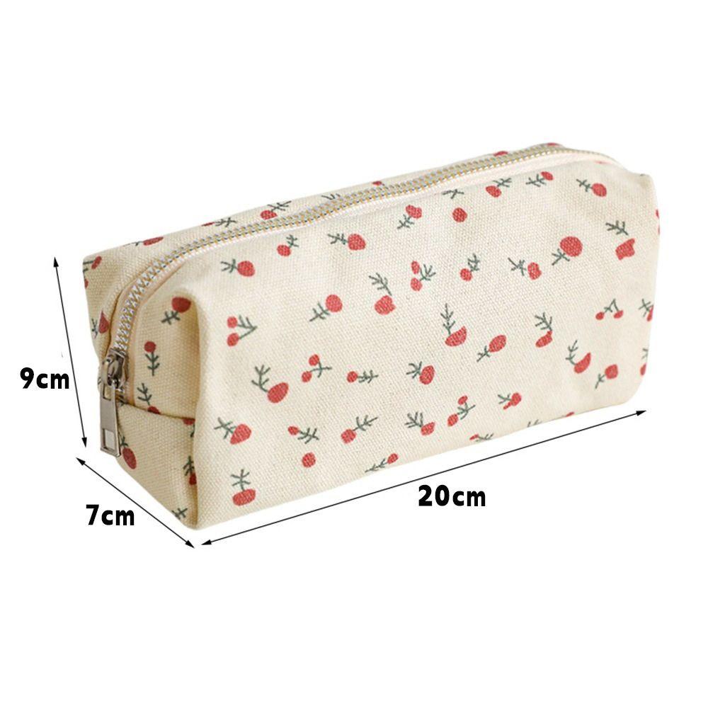 Floral Print Pen Bag Large Capacity Stationery Organizer High Quality Pen Box  Gift