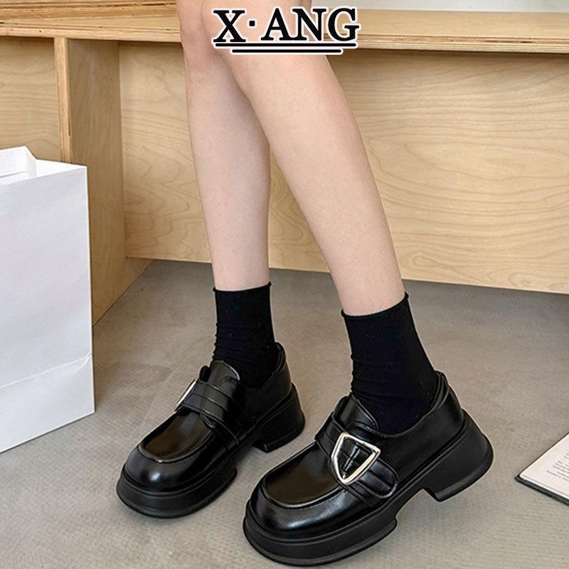 Leather platform women's shoes spring new small leather shoes Mary Jane shoes one pedal single shoes
