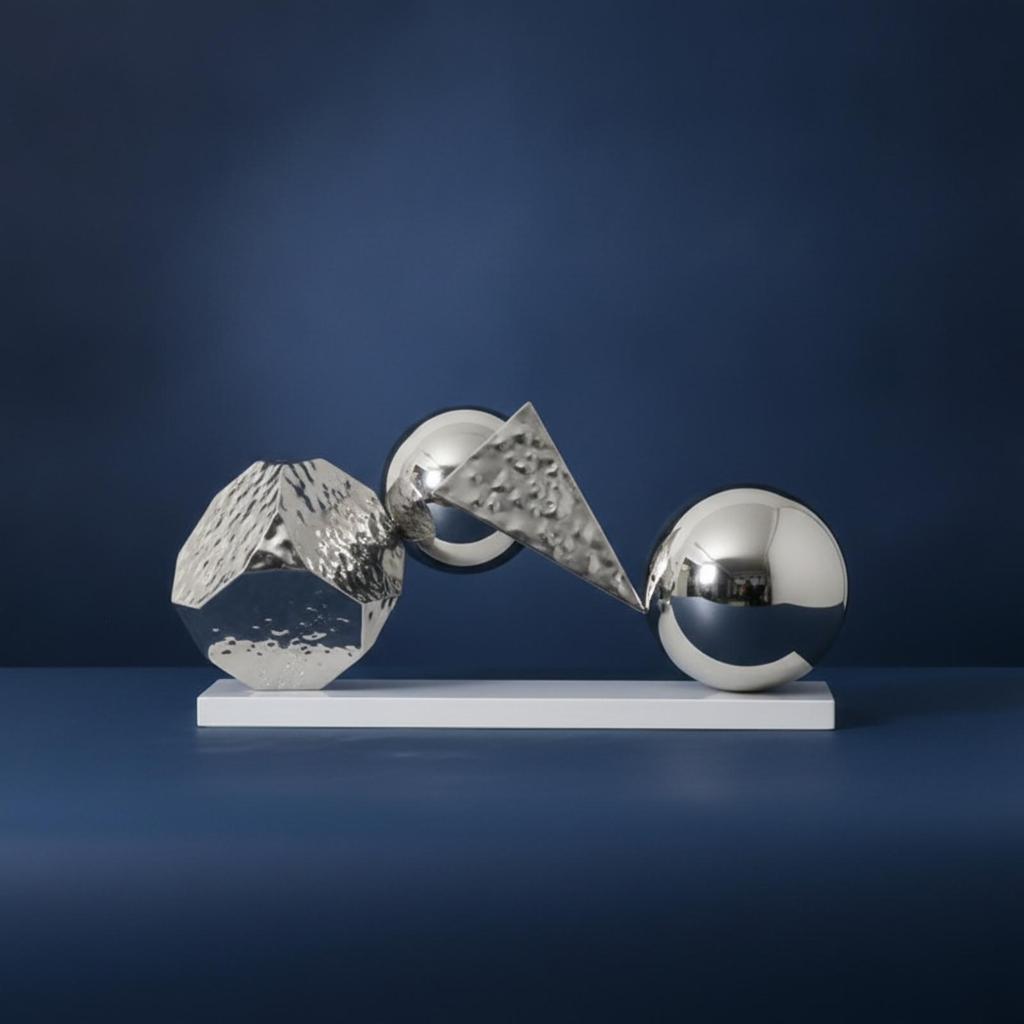 Geometric Sculpture Abstract Decorative Stainless Steel Desktop
