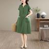 Short Sleeve Plus Size Cotton Linen Vintage New In Dresses for Women Casual Loose Long Summer Dress