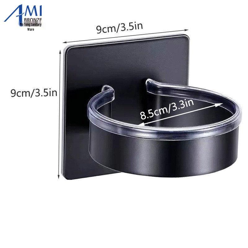 Wall-Mounted Hair Dryer & Curling Iron Holder with No-Punch Straightener and Ironing Board Rack