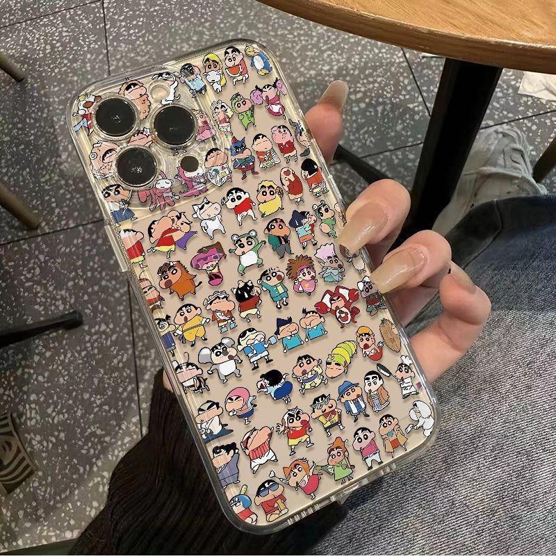 Full Screen Crayon Small New for iPhone12/13 iPhone Case 14/15promax Transparent Soft Case 11pm