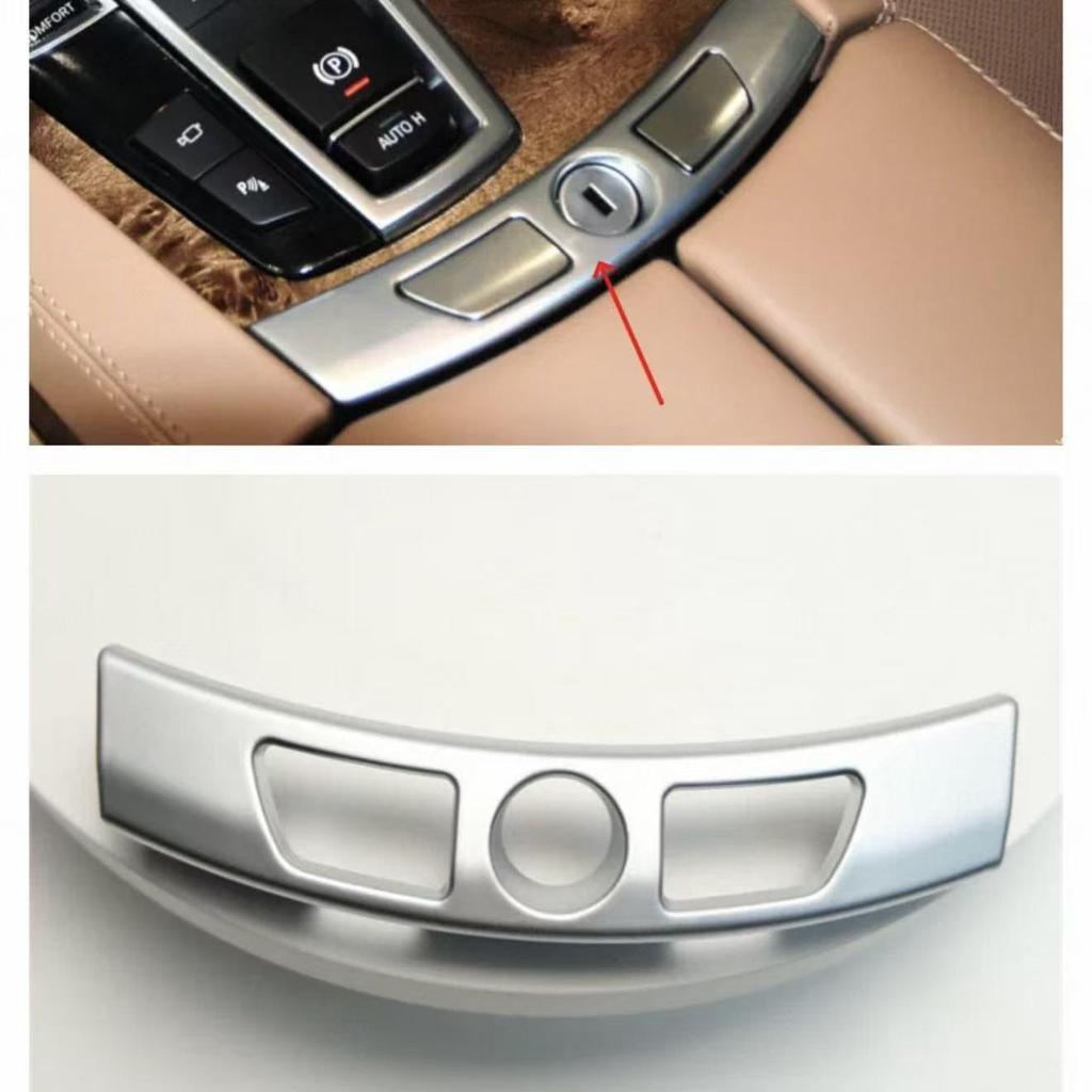 BMW 7 Series F02 Armrest Box Switch Latch Trim (2009-15) - Silver