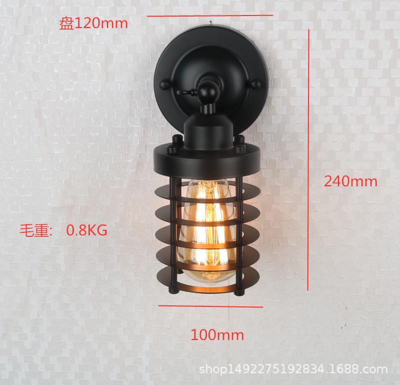 American Simple Loft Wall Light Country Industrial Retro Indoor Wall Lamp For Bedroom Living Room Bar Aisle Wrought Iron Sconce