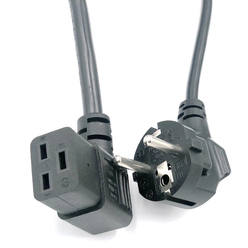 VDE CE Standard 90-Degree L/R Bend European 3-Pin Angled C13 Power Cord