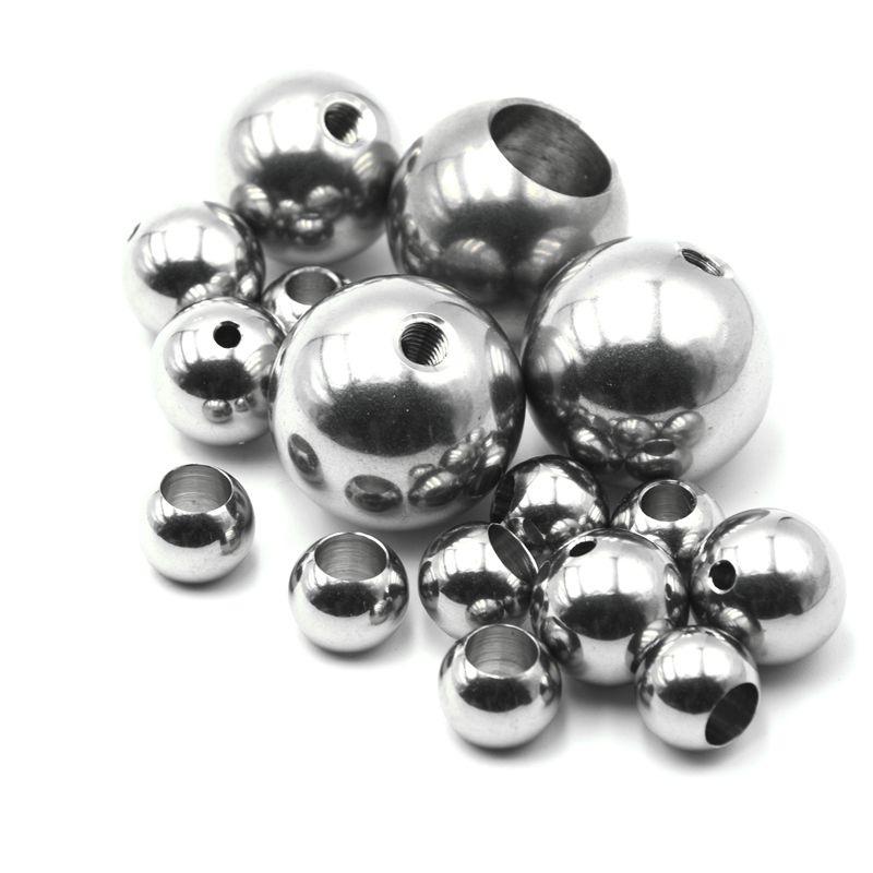 Gewindete 304 Edelstahlkugeln mit Gewindebohrungen & Zahnmuttern, Größen: 5-10mm, M3 M4.