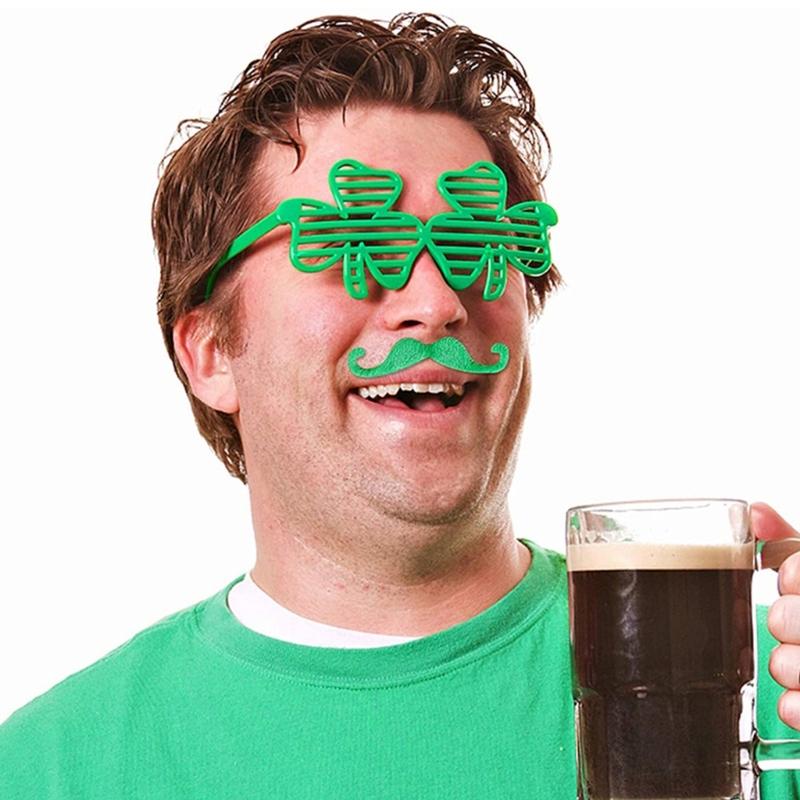 St Patrick Day Green Costume Accessories Shamrock Hat Wristband Irish National Day Celebration Party Props Supply 8PCS