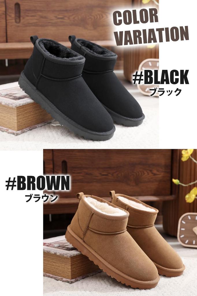 Sheepskin Snow Boots and Brown Sheepskin Size 27cm [uateeff] Men's (Fluffy Warm) Boots,