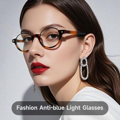 New Fashion Oval Anti Blue Light Glasses Women TR90 Eyewear Designer Computer Eye Glasses Block Blue Light