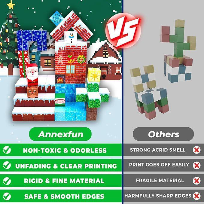 Magnetic Block Building Block Christmas Cottage Boys And Girls Full Set Of Children'S Toys