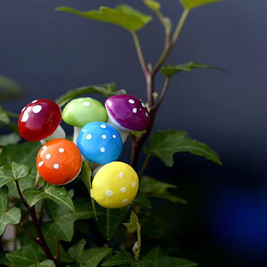 16Pcs Artificial Mushroom Holiday Easter Bonsai Spring Garden Flower Pot Decor